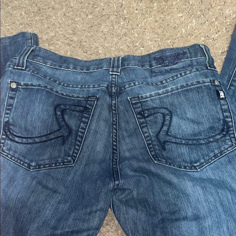 Blue Rock & Republic Denim Jeans with Embroidered Pockets